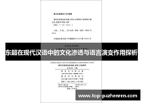 东超在现代汉语中的文化渗透与语言演变作用探析