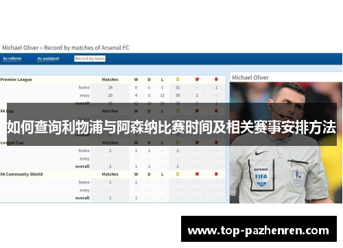 如何查询利物浦与阿森纳比赛时间及相关赛事安排方法